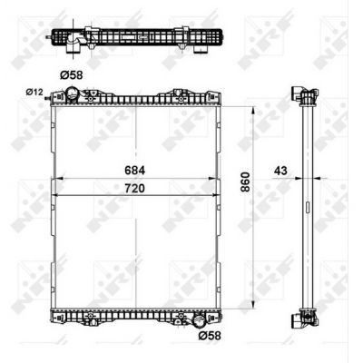 Radiator fara rama SCANIA P,G,R,T  series NRF 509743