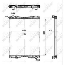 Radiator fara rama SCANIA P,G,R,T  series NRF 509743